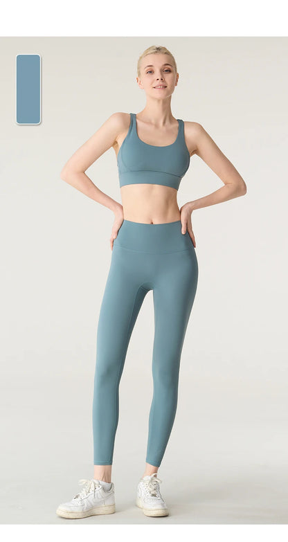 2 Piece Yoga Clothes Women's Tracksuit Athletic Wear Pilates Fitness Suit Gym Workout Push Up Clothes Sports Bra Leggings Suit