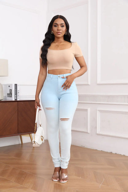 Skinny Jeans Women Pencil Pants Super Stretch Denim Sexy Slim Women Fashion Fashion Waist Retro Commuter