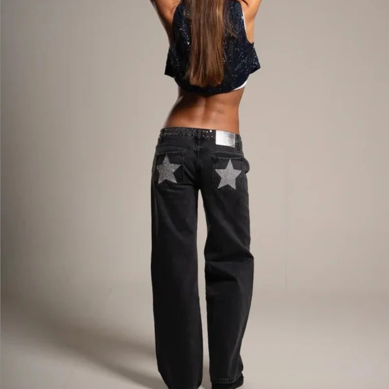 Baggy Jeans Women's Clothing Street Hip Hop Vintage High Waisted Jeans Wide Leg Casual Blue Jeans for Women Pants