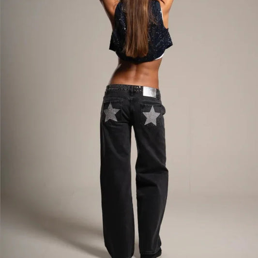 Baggy Jeans Women's Clothing Street Hip Hop Vintage High Waisted Jeans Wide Leg Casual Blue Jeans for Women Pants