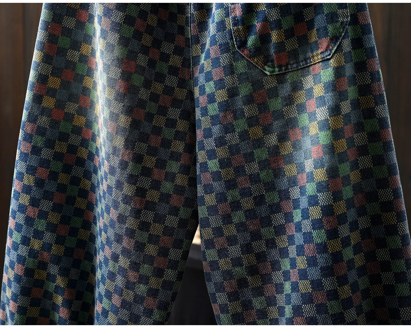 Women Casual Boyfriend Jeans New Arrival 2025 Autumn Vintage Style Plaid Pattern Loose Female Denim Harem Pants M1854