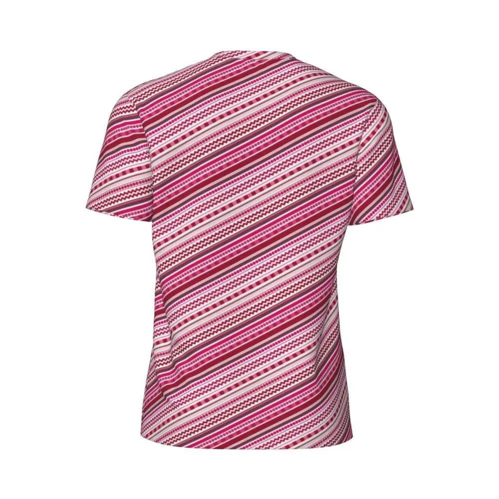 Gym T Shirt For Mens Retro Dots And Stripes T Shirts Fashion Blue Line Design Summer Tees O Neck Basic Graphic Clothes Plus Size