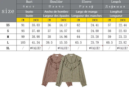 Women Blouses Tops Spring New Fashion Plaid Layered Elegant Women's Shirts Tops Chic Street Single-breasted Tops