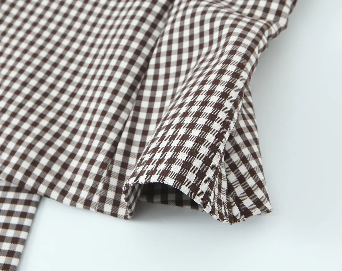 Tops For Women Bow Embellished Small Plaid Top 2025 Summer Camisole Sleeveless Top Woman Tops Women's Tank Top