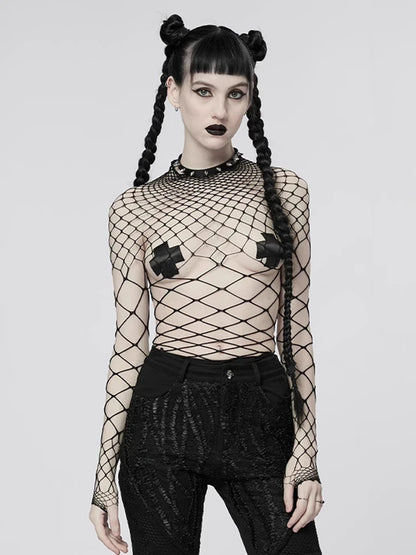 Crop Top Woman Crop Tops for Women Trashy Y2k 2000s Tops Fishnet Emo Aesthetic Women's Blouses 90s Clothes Vintage Sexys