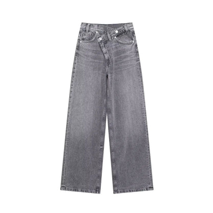 Willshela Women Fashion Denim Solid Straight Jeans Pant High Waist Full Length Casual Female Chic Lady Long Trousers