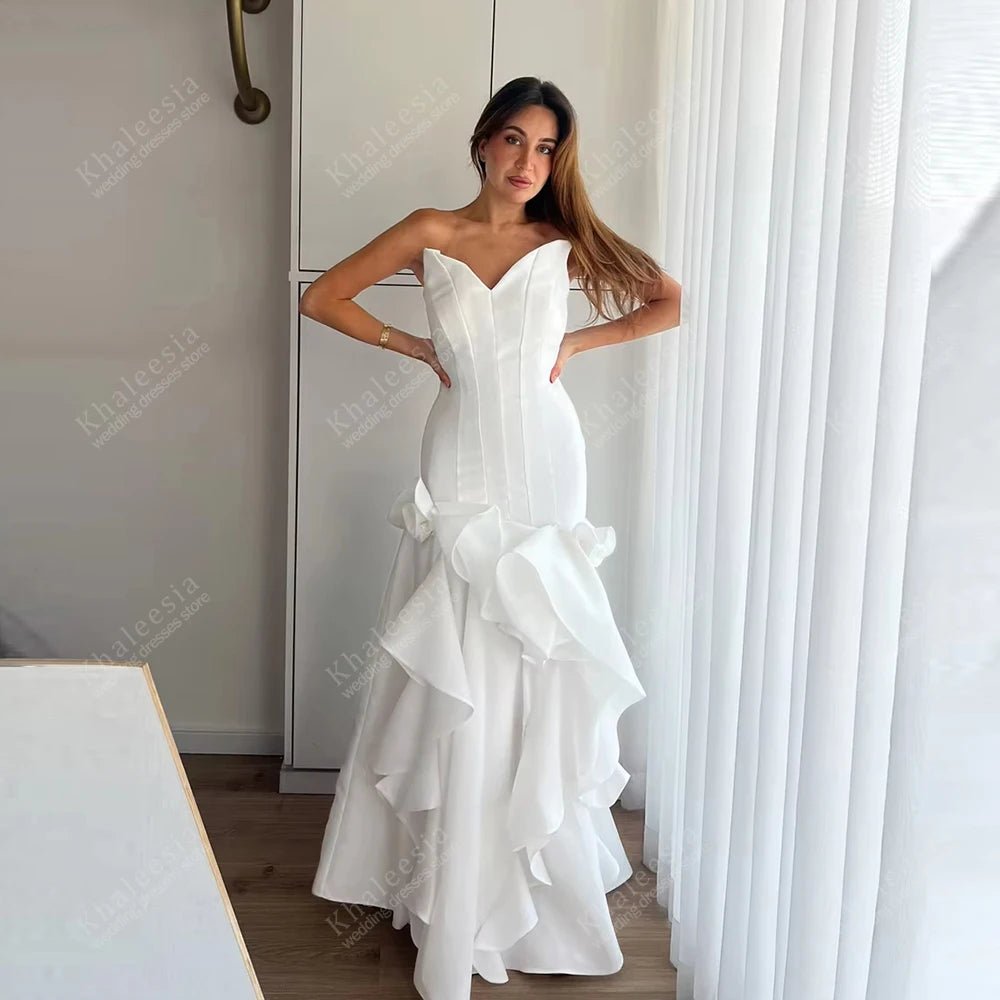 Modern Wedding Dresses Graceful Bridal Gowns Strapless Backless Robes For Formal Party Glamorous Vestidos De Novia Customized