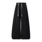 2025 New Elastic Waist Drawstring Solid Color Loose Fit Wide Leg Jeans Wide Leg Trendy High Waist Denim Pants for Men Women 3XL