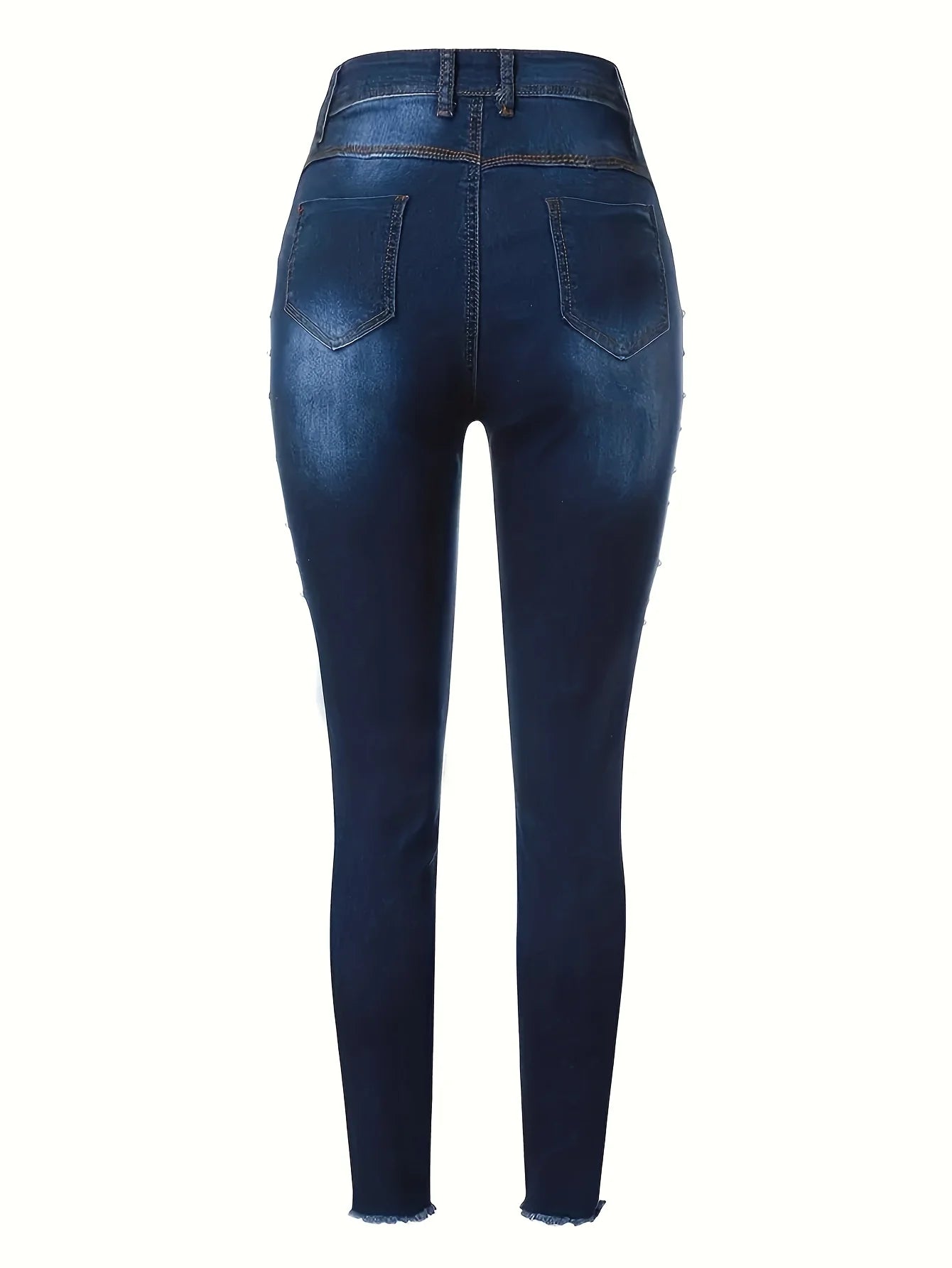 Women's High-Waist Slim Fit Jeans - Non-see-through, stretchy, designed to lift and shape the waist, machine washable, suitable