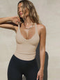 Women Casual Summer Tank Tops Sexy Deep V Neck Sleeveless Basic Cami Top Shirt Slim Knit Ribbed Racerback Y2K Slim Fitted Tops