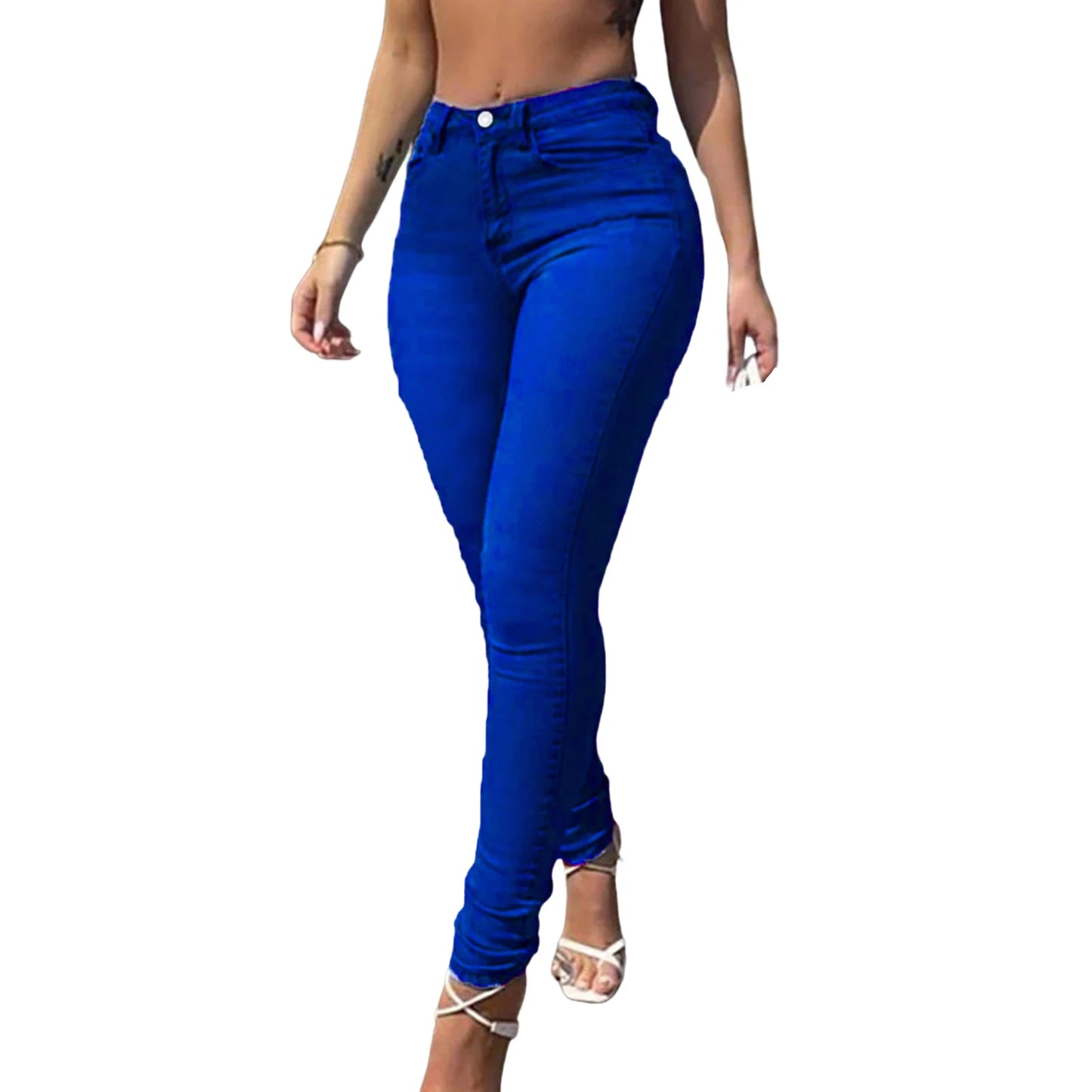 Women High Waist Jeans 2024 Spring Summer Skinny Casual Office Lady Slim Lifting Butt Denim Pencil Pants Female Elastic Trousers