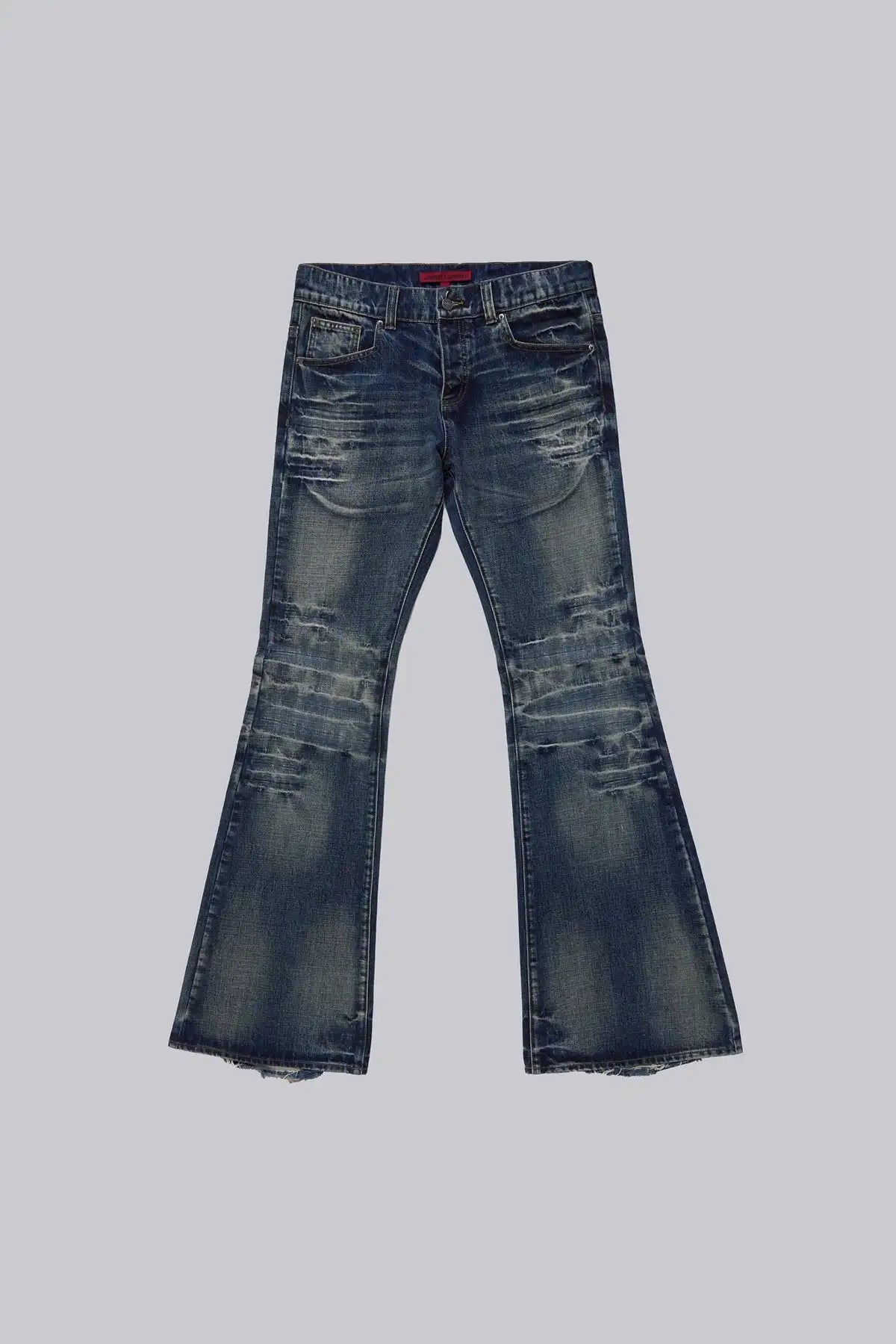 Y2K Mid Blue Flared Jeans Vintage Washed Men Women Bootcut Jeans Gothic High Street Unisex Streetwear Retro Baggy wide leg Pants