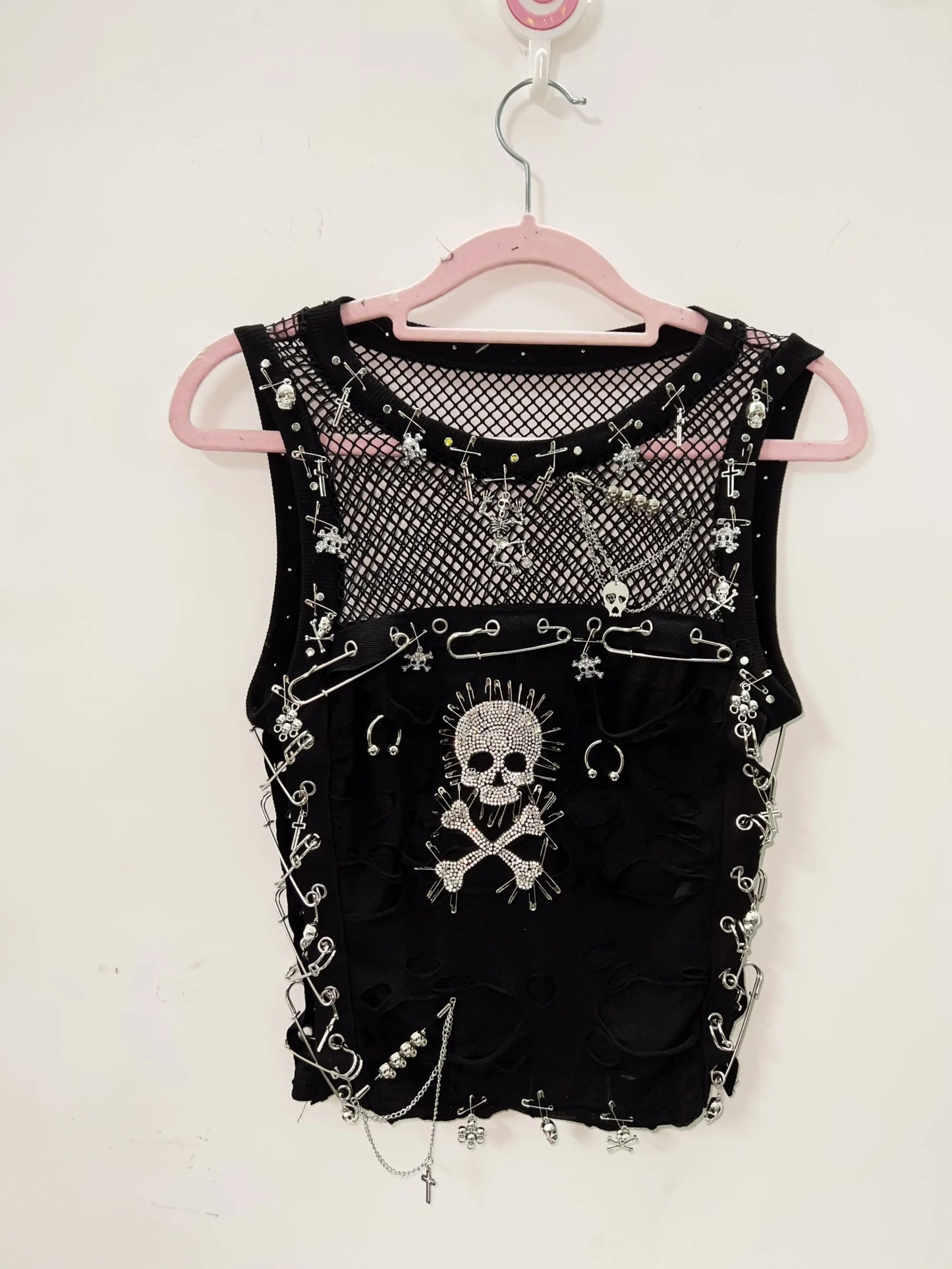 Cross Tank Tops y2k clothes y2k crop top Gothic Tank Tops Punk  Tops harajuku fashionSkull Tank Tops bustier top gothic clothes
