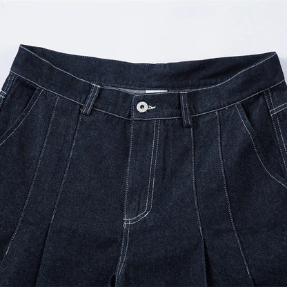 Pleated Baggy Jeans Men Loose Wide Leg Jeans Trousers Streetwear Harajuku Hip Hop Jeans Denim Pants