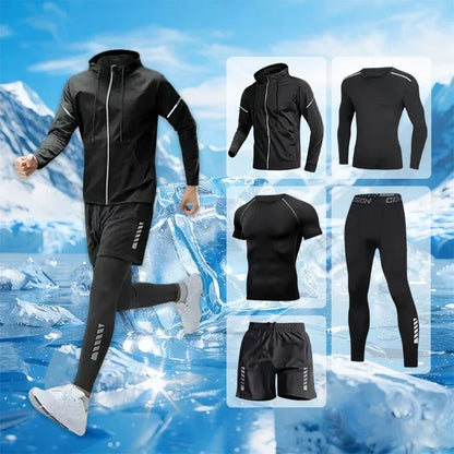 Sports clothes, men's fitness clothes, autumn professional morning running clothes, autumn and winter quick drying training