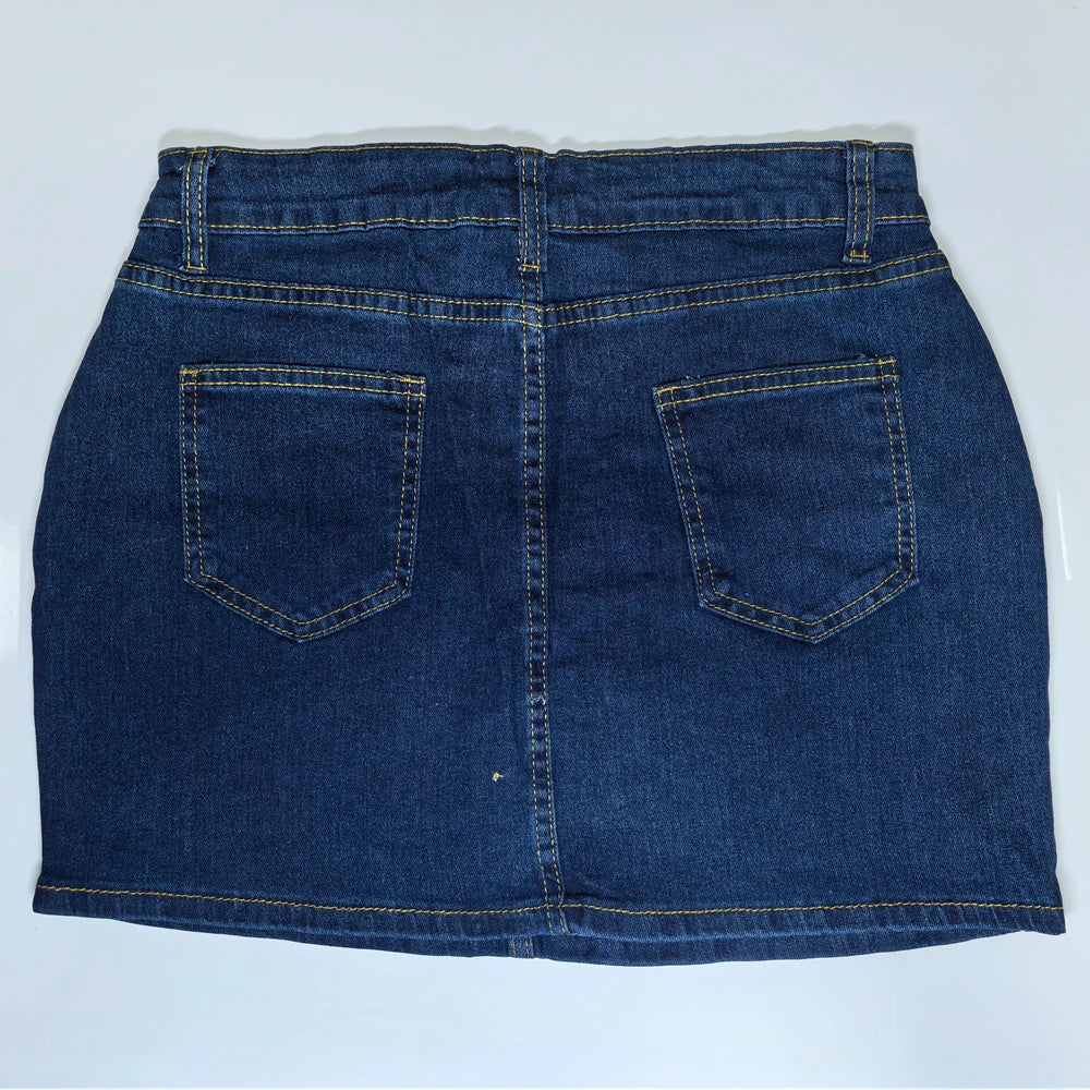 Womens Denim Short Skirts Jeans Straight High Waist Casual Sexy Girls Slim Mini Lovely Basic Vintage Students Streetwears