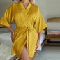 Women's Clothes 2025 Sexy Four Seasons Pajamas Dress Solid Silky Robe Comfortable Homewear Ladies Fashion Soft Lace Nightgowns