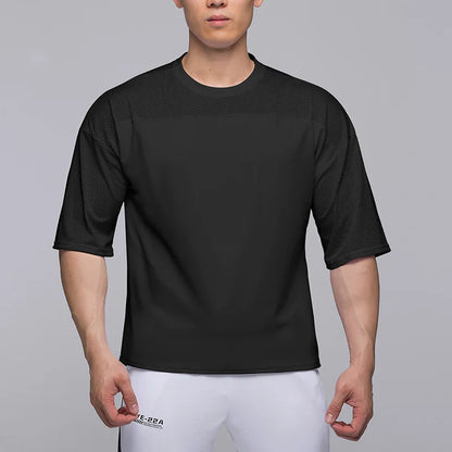 2023 Summer Gym T-Shirts fitness Oversized Breathable Men T Shirt High Quality Bodybuilding Men Clothes Top Tee