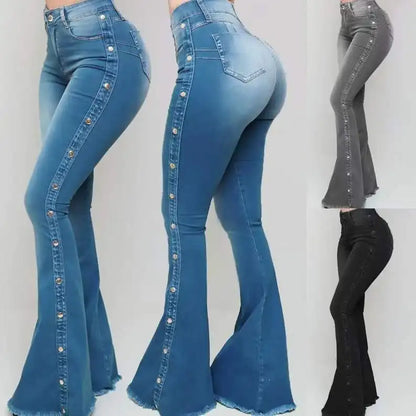 Women's Clothing New Jeans European American 2025 new popular high waisted elastic floor speaker jeans women long pants Jeans