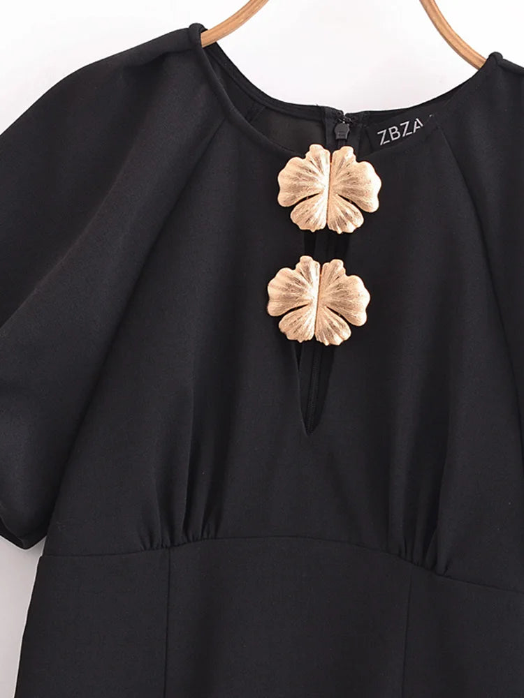 Women Summer Mini Dress 2025 Fashion Solid Short Sleeve O-Neck Female ELegant Street Dresses Clothing