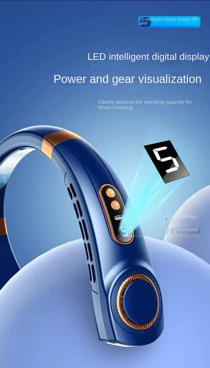 XIAOMI Charging Neck Fan 5 Speed Portable Digital Display 4000mAh Rechargeable Bladeless Electric fan Air Conditioner For Sport