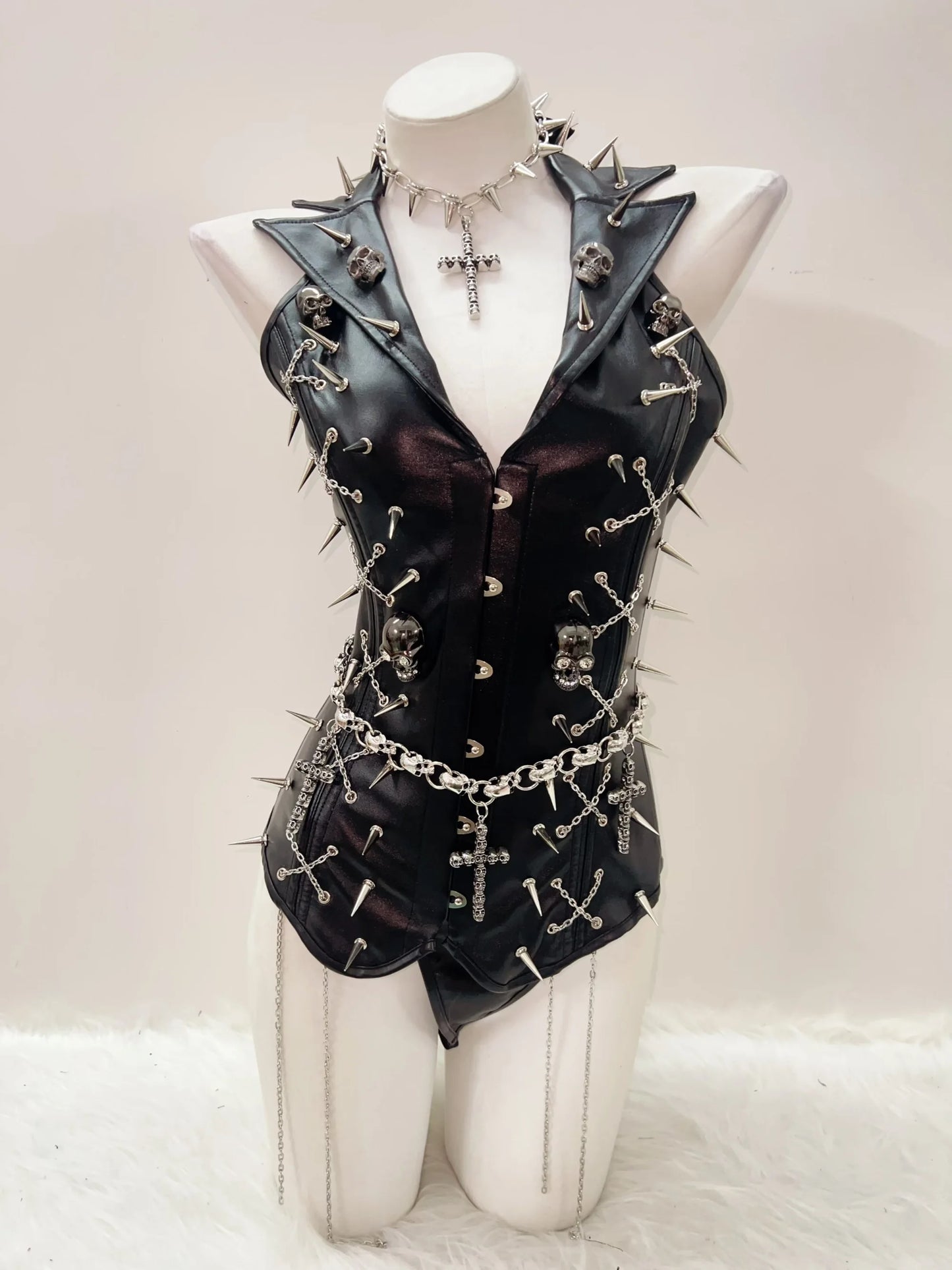 Skull Tank Tops Rivets  tops Cross Tank Tops y2k clothes y2k crop top Gothic Tank Tops Punk Tank Tops sexy top harajuku fashion