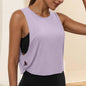 Women Sleeveless Yoga Tops Breathable Blouse Cover Up Gym Workout Cool T-Shirt Running Short Tank Crop Top Athletic Vest