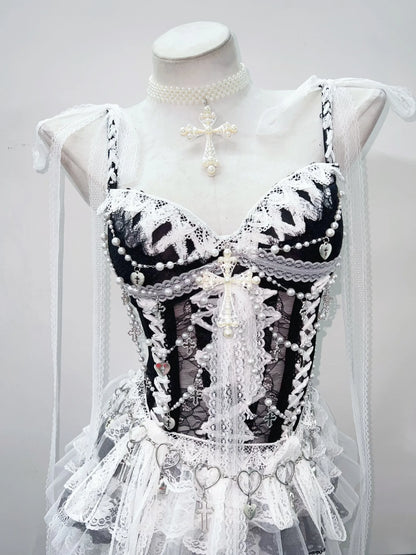 vintage tops  fairy grungey2k crop topLolitaTank Tops Kawaii Tank Tops Gothic Tank Tops gothic clothes e girl clothes Lace Tops