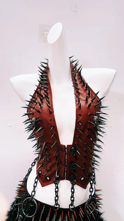 Gothic Tank Tops Punk Tank Tops halter topy2k clothes y2k crop top gothic clothes y2k top rivetTank Tops Skull top vintage tops