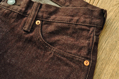 Saucezhan Men Jeans Brown Jeans Men Jeans Trousers  Selvedge Denim Jeans for Men Taper Fit Mens Jeans vintage 13.8 Oz