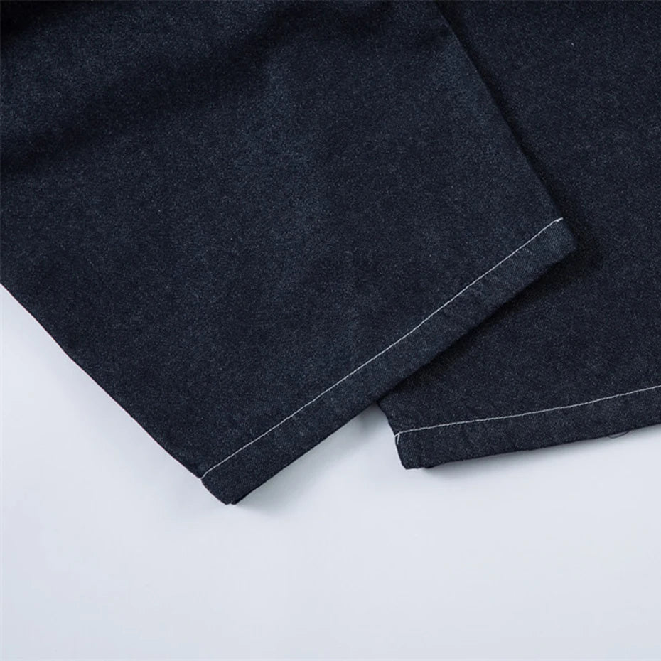 Pleated Baggy Jeans Men Loose Wide Leg Jeans Trousers Streetwear Harajuku Hip Hop Jeans Denim Pants