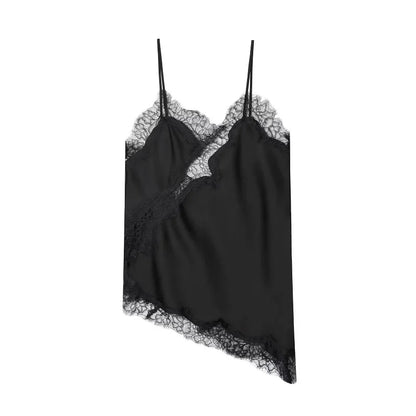 MUJER Women's Tops Black Lace Top Female Sexy Backless Tops for Women Camisole Sleeveless Tops Woman Coquette Tanks Camis Tops