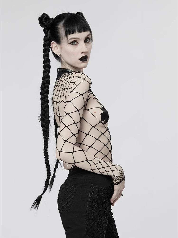 Crop Top Woman Crop Tops for Women Trashy Y2k 2000s Tops Fishnet Emo Aesthetic Women's Blouses 90s Clothes Vintage Sexys