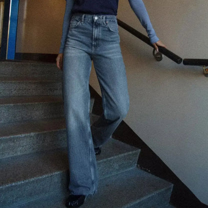 Willshela Women Jeans Denim Pant High Waist Female Chic Lady Casual Basic Mujer Straight Trousers