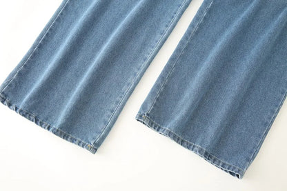 MUJER 2025 Women's Jeans Blue Baggy Jeans for Women High Waist Mom Jeans Woman Wide Leg Denim Pants Woman Jeans Summer Trousers