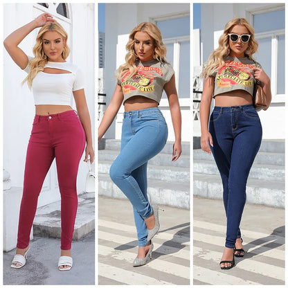 Skinny Jeans Women Pencil Pants Super Stretch Denim Sexy Slim Women Fashion Fashion Waist Retro Commuter