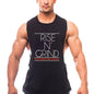Gym Bodybuilding Running Clothing Summer Cotton Breathable Singlets Mens Training Sleeveless Tank Tops Large Side Slits Shirts