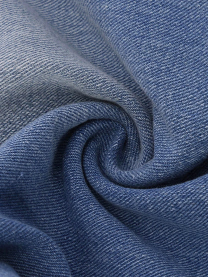 Women Men Denim Pants Casual Ripped Loose Straight Leg Jeans Trousers Trendy Bottoms for Streetwear