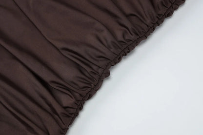 Irregular Draped Ruched Sexy Mini Dress For Women Turtleneck Sleeveless Pleated Slim Party Dress Female Holiday Beach Dresses