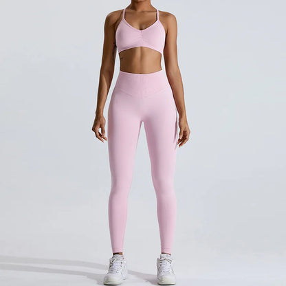 Gym Clothes Women 2 Pcs Yoga Set Breathable Sports Bra High Waist Leggings Women's Tracksuit Sportswear Fitness Suit Activewear