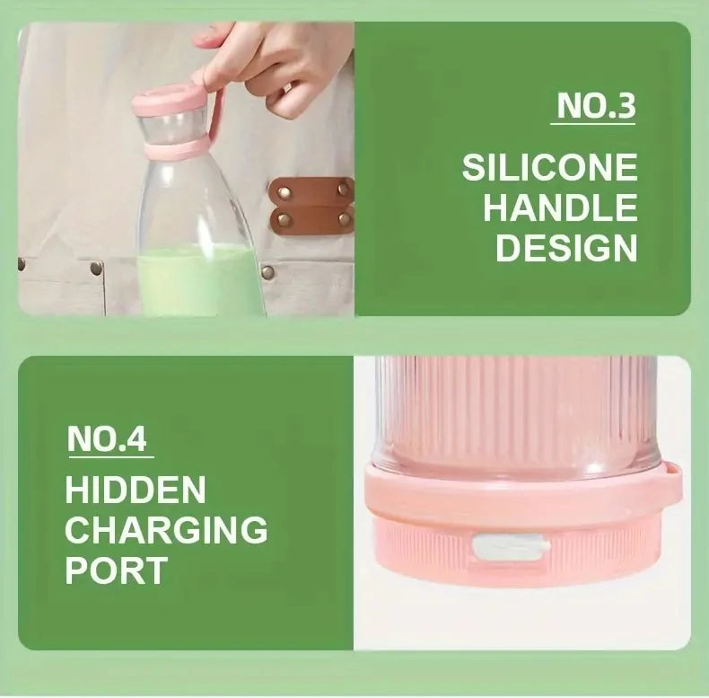 Electric Juicer Cup 6 Blades Blender Milkshake Machine USB Portable Fruit Milk Mixing Tool Mini Fresh Juice Blender Sport