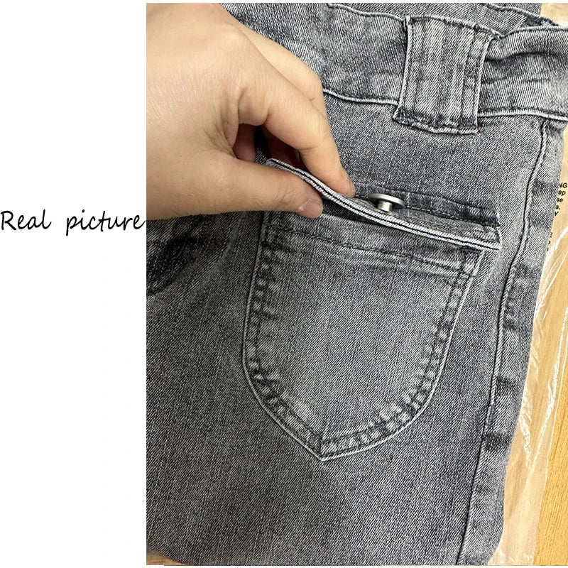 Vintage High Street Low-Waisted Jeans Women 2025 New All-Match Wide Leg Y2K Denim Trousers Female Sexy Slim Fit Flares Pants