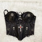 y2k crop top Skull Tank Tops Rivets Tank Tops Cross Tops harajuku fashion y2k top Gothic Tank Tops bustier Tops Punk Tank Tops