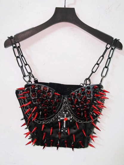 Cross Tops e girl clothes Gothic Tank Tops Punk Tank Tops  vintage tops y2k clothes y2k crop top gothic clothesRivets Tank Tops