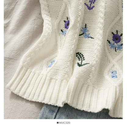 ITOOLIN Women Flower Embroidery Crop Tops Knitted Casual Tube Tops Casual Ribbed Cute Tops Women Summer Cute Crop Tops 2024