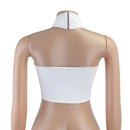 Women Fashion Sexy Mini Tops Women Summer Y2K Crop Top Strapless Cross Neck Backless Casual Srteetwear Off Shoulder Vest