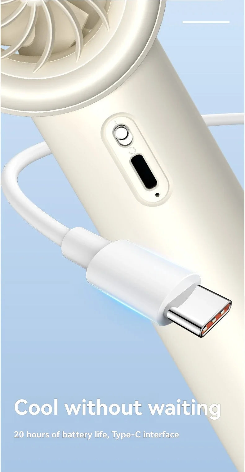 Xiaomi 2025 Handheld high-speed fan USB charging mini portable 100 speed turbo violent small fan 3000mAh For Sport