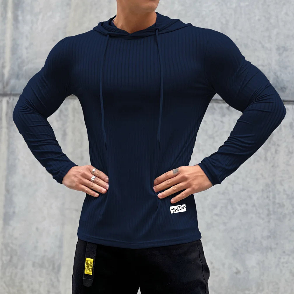 Gym Fitness T-shirt Men Casual Long Sleeve Skinny Shirt Male Bodybuilding Tees Tops Running Sports Quick Dry Training Clothing