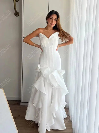 Modern Wedding Dresses Graceful Bridal Gowns Strapless Backless Robes For Formal Party Glamorous Vestidos De Novia Customized
