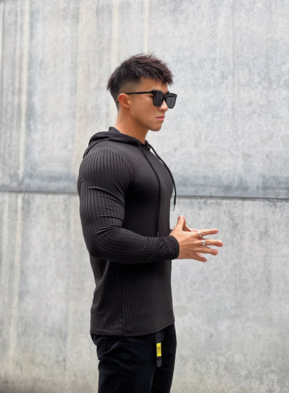 Gym Fitness T-shirt Men Casual Long Sleeve Skinny Shirt Male Bodybuilding Tees Tops Running Sports Quick Dry Training Clothing